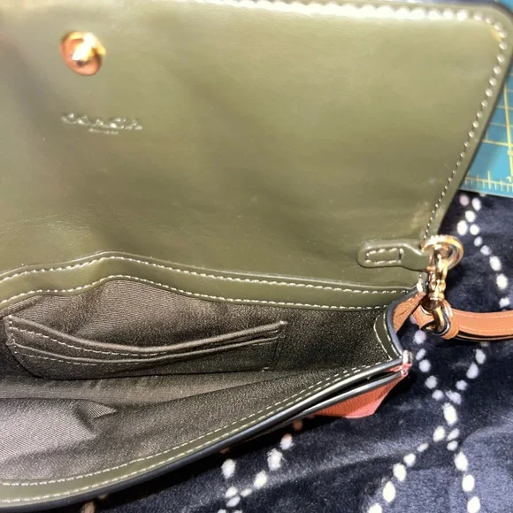 Coach Pink and Green Wristlet Clutch - Picture 5 of 8